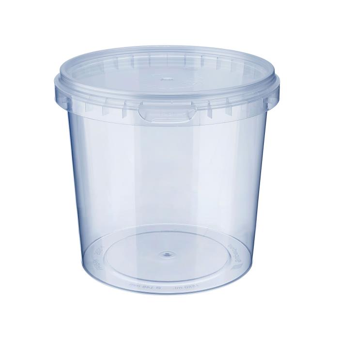1550ml UniPak Round Airtight Plastic Snack Containers