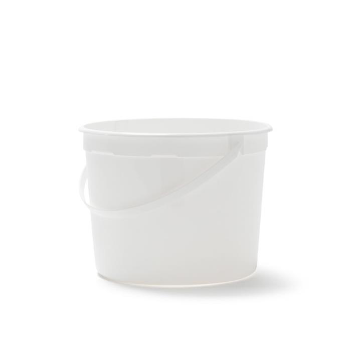 Plastic Pails With Lids # 5 QT / 160 Oz. & White Handle