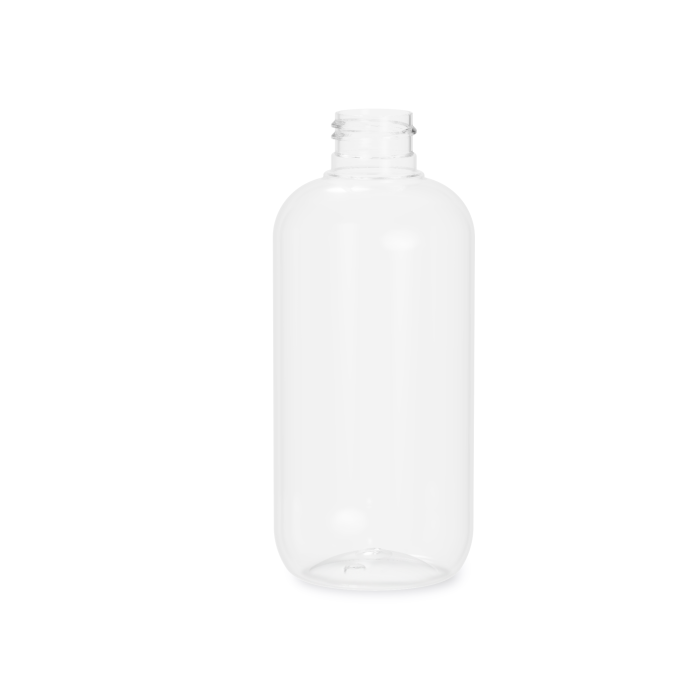 8 oz. Clear Boston Round Glass Bottle, 24mm 24-400