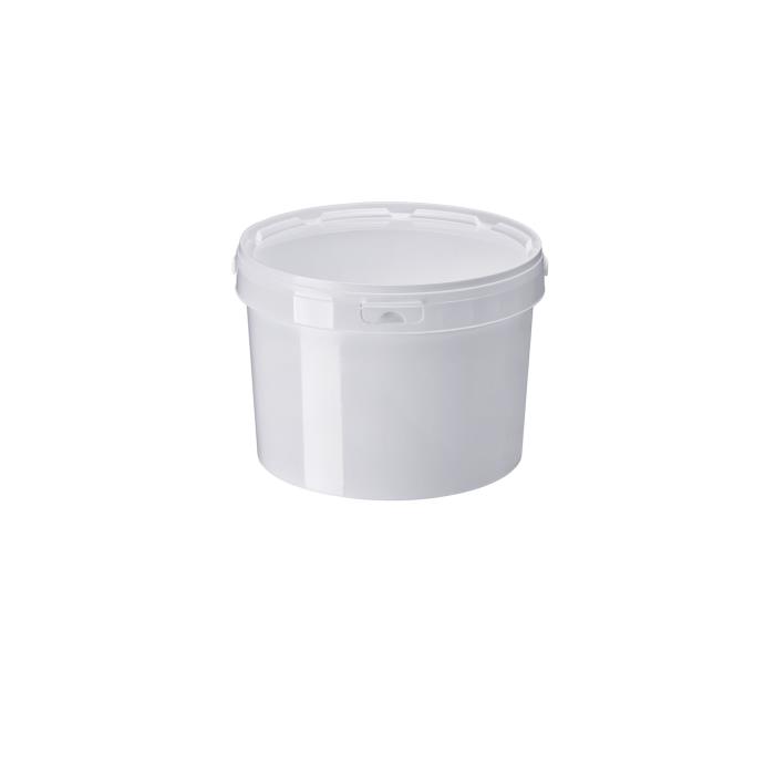 500ml White PP Round Tub and Lid Complete, Pails, Tubs