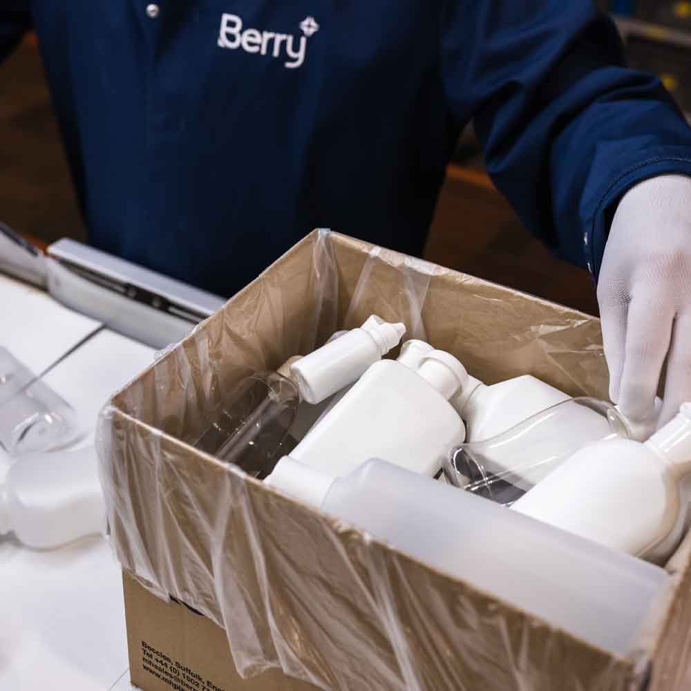 Berry products being packaged ready for fast delivery